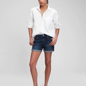 5” Mid Rise Denim Shorts with Washwell, dark wash, size 27 regular